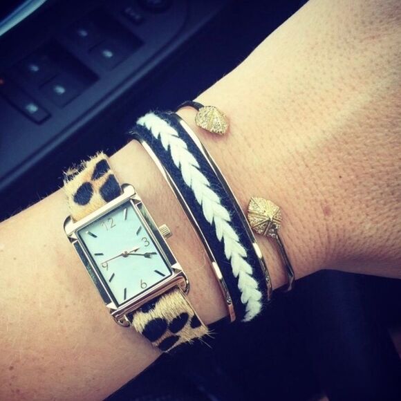 Stella & Dot Illuminate Cuff - Black White Gold ~ Mother Daughter Sister - Picture 4 of 8